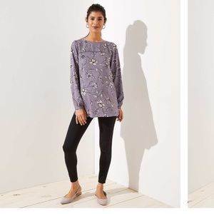 Loft floral maternity top lavender blush medium